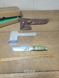 Vintage CASE XX 1935 Patent Handle Knife Hatchet Ax Combo Tested XX with Box