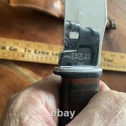 Vintage CASE XX USA 323-6 Fixed Blade Knife Stacked Leather + Orig Sheath