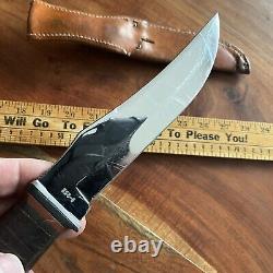 Vintage CASE XX USA 323-6 Fixed Blade Knife Stacked Leather + Orig Sheath