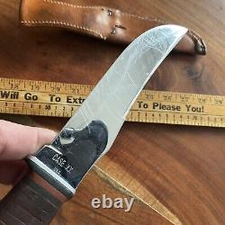 Vintage CASE XX USA 323-6 Fixed Blade Knife Stacked Leather + Orig Sheath