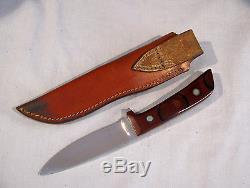 Vintage CHUBBY HUESKE CUSTOM MADE HUNTING KNIFE #618 WITH SHEATH