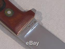 Vintage CHUBBY HUESKE CUSTOM MADE HUNTING KNIFE #618 WITH SHEATH