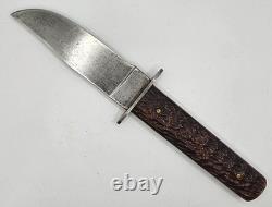 Vintage Camillus Four-line Stamp Fixed Blade Knife Jigged Bone Handles