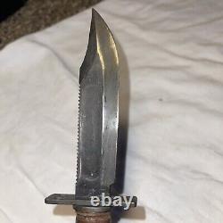 Vintage Camillus NY Fixed Blade Pilot Survival Knife & Scabbard & Stone 2-1971