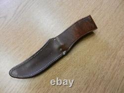 Vintage Camillus USA #1013 Fixed Blade Knife With Sheath 9 3/4 Long Used