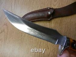 Vintage Camillus USA #1013 Fixed Blade Knife With Sheath 9 3/4 Long Used