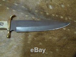 Vintage Carbon steel Hunting ancient warrior Bowie Knife Stag Antler handle