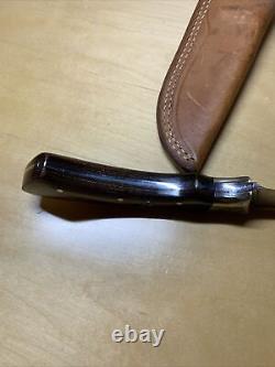 Vintage Carl Schlieper Fixed Blade Damascus RARE Knife Germany Pakka Wood PH