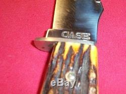Vintage Case Cutlery 10-1/4 in. Stag Bowie Style Hunting Knife WithSheath Unused