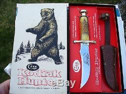Vintage Case Kodiak Hunter Stag Hunting Knife WithSheath & Box 1st Version 1966 Ex