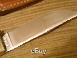 Vintage Case XX 557 Small Stag Hunting Knife used 3 1/4 carbon steel blade 1940s