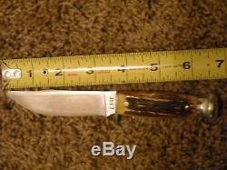 Vintage Case XX 557 Small Stag Hunting Knife used 3 1/4 carbon steel blade 1940s