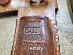 Vintage Case XX Combination Knife and Hatchet Axe Set Wood Handle Leather Sheath