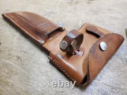 Vintage Case XX Combination Knife and Hatchet Axe Set Wood Handle Leather Sheath