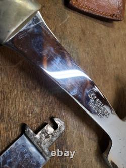 Vintage Case XX Combination Knife and Hatchet Axe Set Wood Handle Leather Sheath