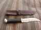Vintage Case XX Fighting Fixed Blade Knife With Leather Sheath