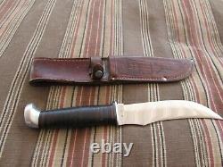 Vintage Case XX Fighting Fixed Blade Knife With Leather Sheath