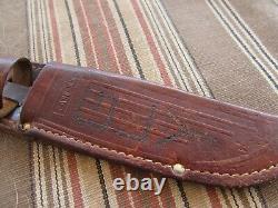 Vintage Case XX Fighting Fixed Blade Knife With Leather Sheath