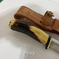 Vintage Case XX Fixed Blade Hunting Knife & Sheath / 523-5