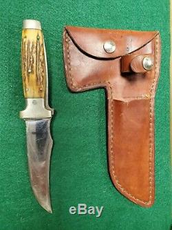Vintage Case XX Green Bone Stag Hunting Knife and Hatchet Combo with Sheath RARE