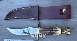 Vintage Case XX Kodiak Hunter Stag Fixed Blade Knife + Sheath + Box