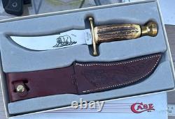 Vintage Case XX Kodiak Hunter Stag Fixed Blade Knife + Sheath + Box