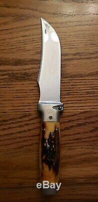 Vintage Case XX Stag Hunting Knife and Hatchet Combo with Leather Sheath