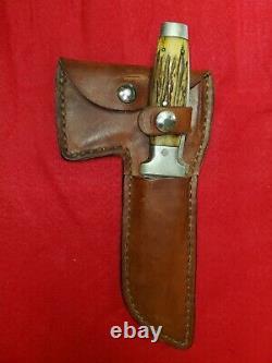 Vintage Case XX Stag Hunting Knife and Hatchet Combo with Sheath RARE