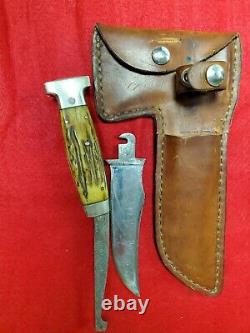 Vintage Case XX Stag Hunting Knife and Hatchet Combo with Sheath RARE