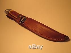Vintage Case XX U. S. A. Red Bone Handled Fixed Blade UNUSED Hunting Knife/Sheath