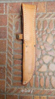 Vintage Case XX USA 1960s 366 Fixed Blade Hunting Knife Stacked Leather Handle
