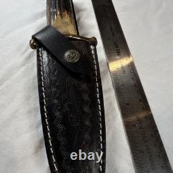 Vintage Case XX USA Fixed Blade Hunting Knife Stag Handle Leather Sheath Vintage Case XX USA Fixed Blade Hunting Knife Stag Handle Leather Sheath