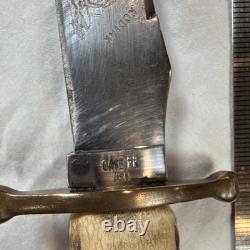 Vintage Case XX USA Fixed Blade Hunting Knife Stag Handle Leather Sheath