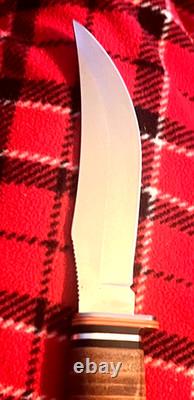 Vintage Case XX USA SS 323-5 Fixed Blade Hunting Knife (9 Dot) & leather Sheath