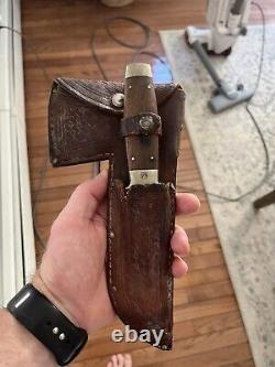 Vintage Case's Tested XX Hunting Knife/Hatchet in Leather Case