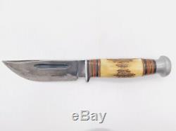 Vintage Cattaraugus Stag Fixed Blade Hunting Knife