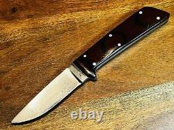 Vintage Chubby Hueske 1419 Fixed Blade Knife + Original Leather Sheath