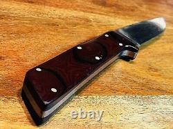 Vintage Chubby Hueske 1419 Fixed Blade Knife + Original Leather Sheath