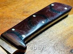 Vintage Chubby Hueske 1419 Fixed Blade Knife + Original Leather Sheath