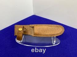 Vintage Clip Point Hunting Knife with Sheath Fixed Blade