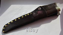 Vintage Clyde Fischer 13 Fighter subhilt knife with unique sheath US handmade
