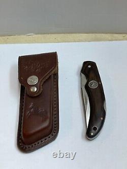 Vintage Colt CT16 Folding Lockback Knife Leather Sheath Hunting Japan