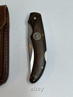 Vintage Colt CT16 Folding Lockback Knife Leather Sheath Hunting Japan