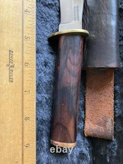 Vintage Custom Alfred Tegethoff Hunting Knife with Maker's Handmade Sheath