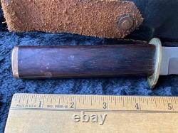 Vintage Custom Alfred Tegethoff Hunting Knife with Maker's Handmade Sheath