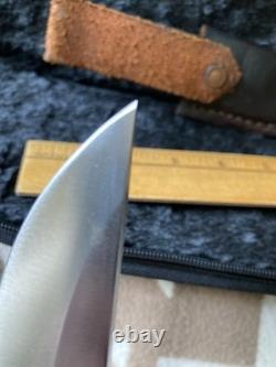 Vintage Custom Alfred Tegethoff Hunting Knife with Maker's Handmade Sheath