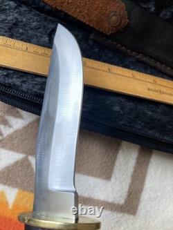 Vintage Custom Alfred Tegethoff Hunting Knife with Maker's Handmade Sheath