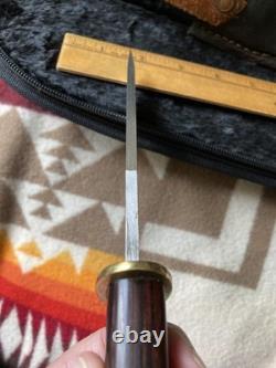 Vintage Custom Alfred Tegethoff Hunting Knife with Maker's Handmade Sheath
