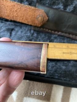 Vintage Custom Alfred Tegethoff Hunting Knife with Maker's Handmade Sheath
