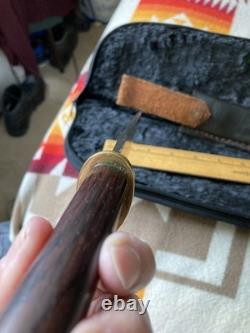 Vintage Custom Alfred Tegethoff Hunting Knife with Maker's Handmade Sheath